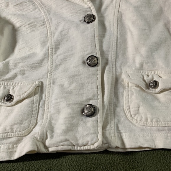 BROW.NY. Cream colored jacket. 3/4 sleeves.  Size L. Chest approx. 19 inches. - Picture 3 of 10